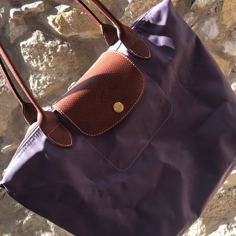 Longchamp Purple and Brown Tote Bag-med